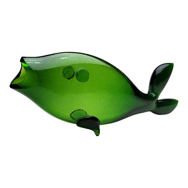 1950s Mid Century Blenko Art Glass Fish For Sale