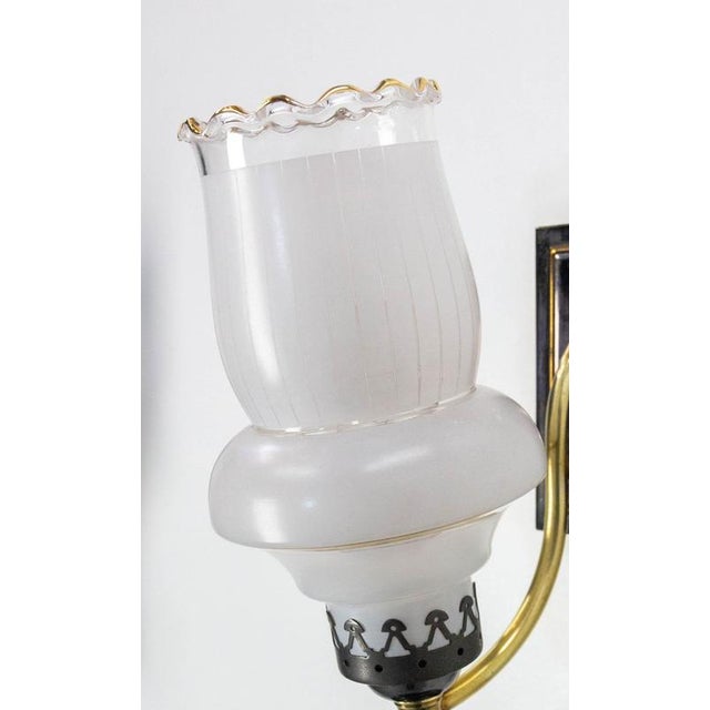 1960s Neo-Classical Sconces in Brass & Glass, 1960s, Set of 2 For Sale - Image 5 of 13