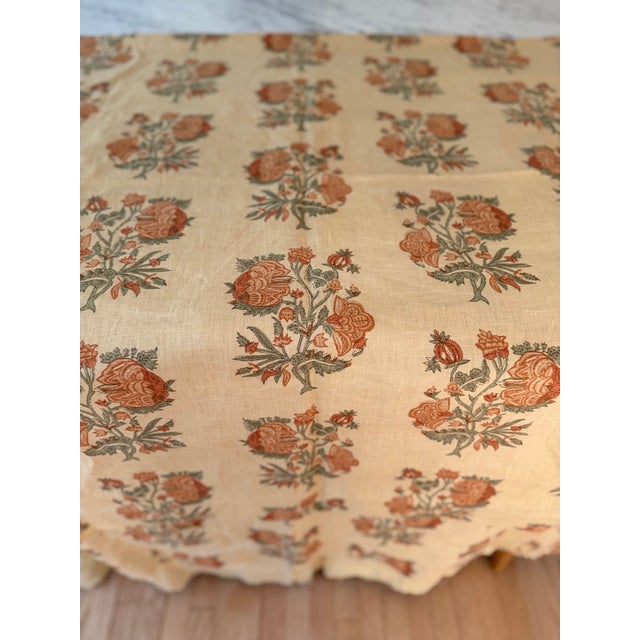 Lee Jofa Block Print Floral Fabric - 6+ Continuous Yards For Sale - Image 6 of 10