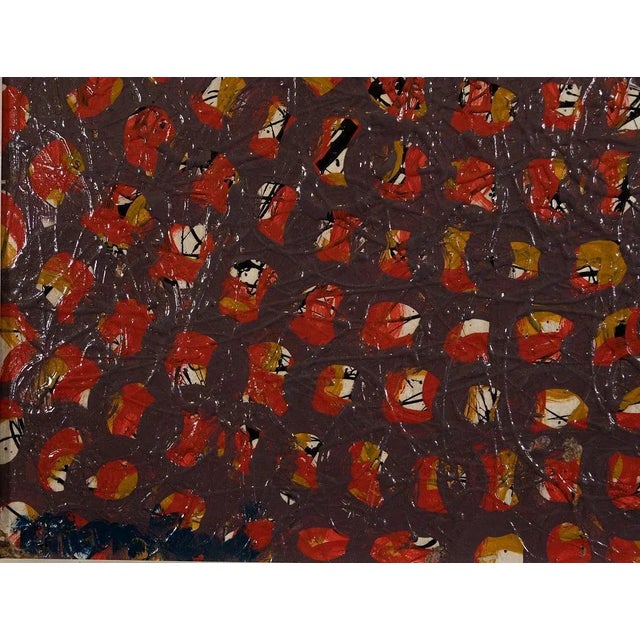 Contemporary Optical Red Composition - Original Painting by Carlo Montesi - 1966 For Sale - Image 3 of 4