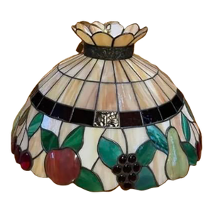 Mid 20th Century Modern Tiffany Style Stained Glass Pendant Light Fixture