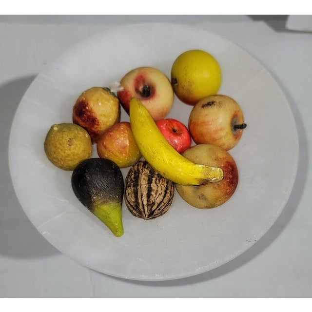 Collection of Multi Stone Fruit and Nut on Alabaster Compote For Sale In Los Angeles - Image 6 of 6