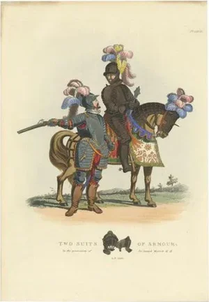 Samuel Rush Meyrick, Suits of Armour on a Horse, 1842, Print