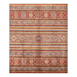 Fine Khorjin Rug 8’4” X 9’8” Multicolor Wool Tribal Hand-Knotted Carpet