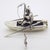 Vintage Italian Sterling Silver 925 Fisherman with Boat Figurine by Medusa-Oro, 1980s For Sale - Image 3 of 14