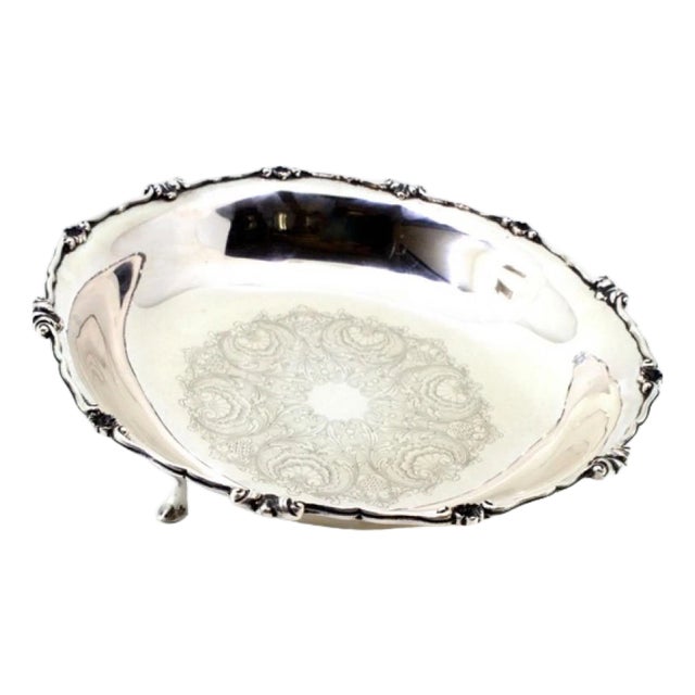 Silver Fruit Bowl with Engravings For Sale