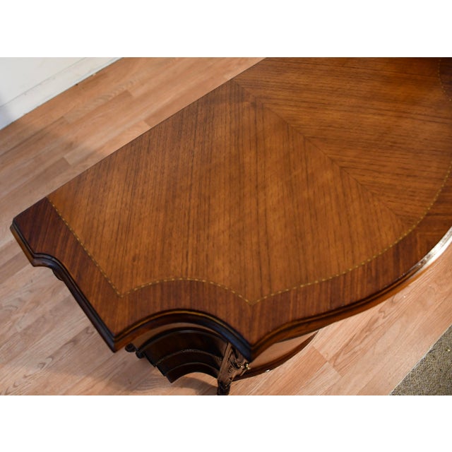 1920s Antique French Louis XV Walnut & Satinwood Inlay Cabinet Entry Hall Stand For Sale - Image 18 of 18