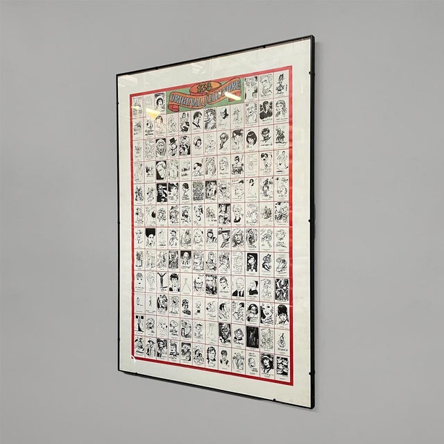 Modern Italian Framed Paper 138 Originali D'autore Poster, 1990s For Sale - Image 3 of 11