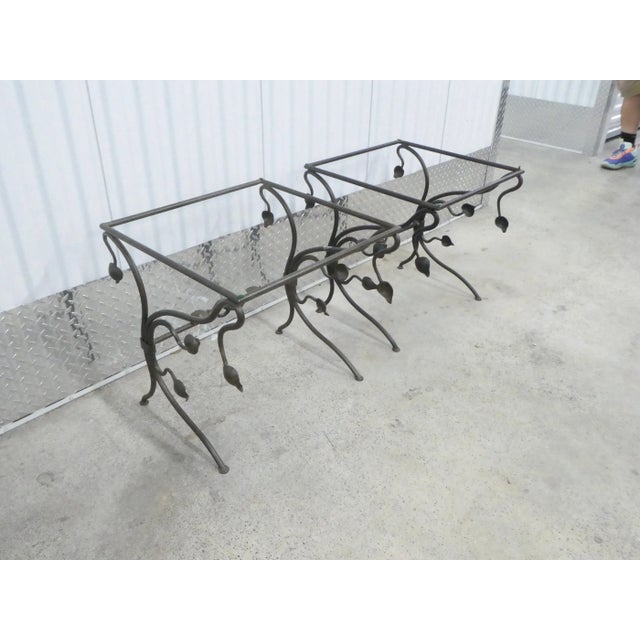 Vintage Hand Wrought Iron Tables - a Pair For Sale - Image 9 of 11