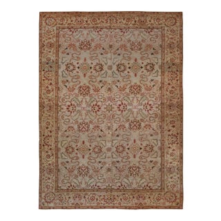 Handwoven Revival Agra Style Wool Rug For Sale