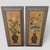 Eggplant Vintage Handcrafted Folk Art Botanical Floral Framed Wall Panels- A Pair For Sale - Image 8 of 12