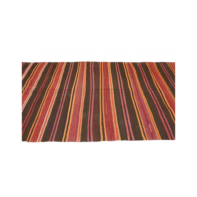 1960s Decorative Vintage Striped Kilim Rug - 5`3" X 10`7" For Sale - Image 5 of 6