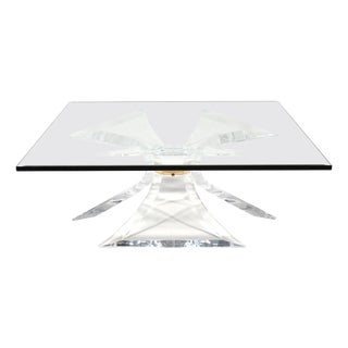 Lion in Frost Lucite "Tri-Odyessy" Coffee Table For Sale