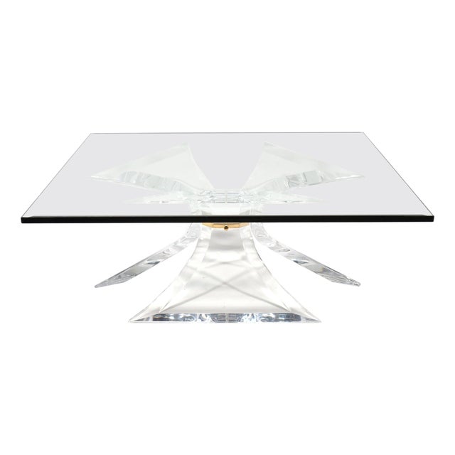 Lion in Frost Lucite "Tri-Odyessy" Coffee Table For Sale