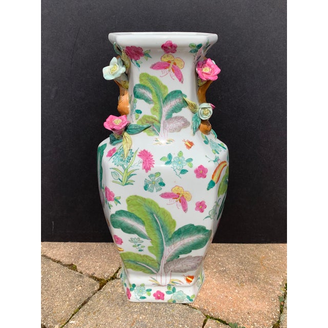 Vintage Gump’s Chinoiserie Porcelain Vase With Bok Choy Chairish