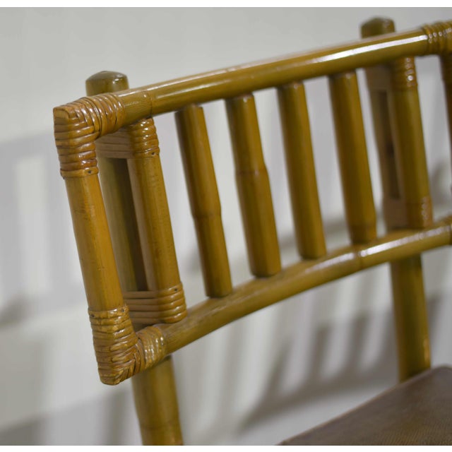 Mid Century Rattan Bamboo John Wisner Dining Chairs by Ficks Reed - Set of 4 For Sale In Chicago - Image 6 of 9