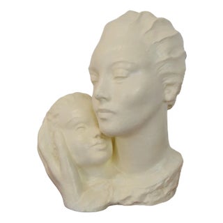 Art Deco Ceramic Bust, 1938 For Sale