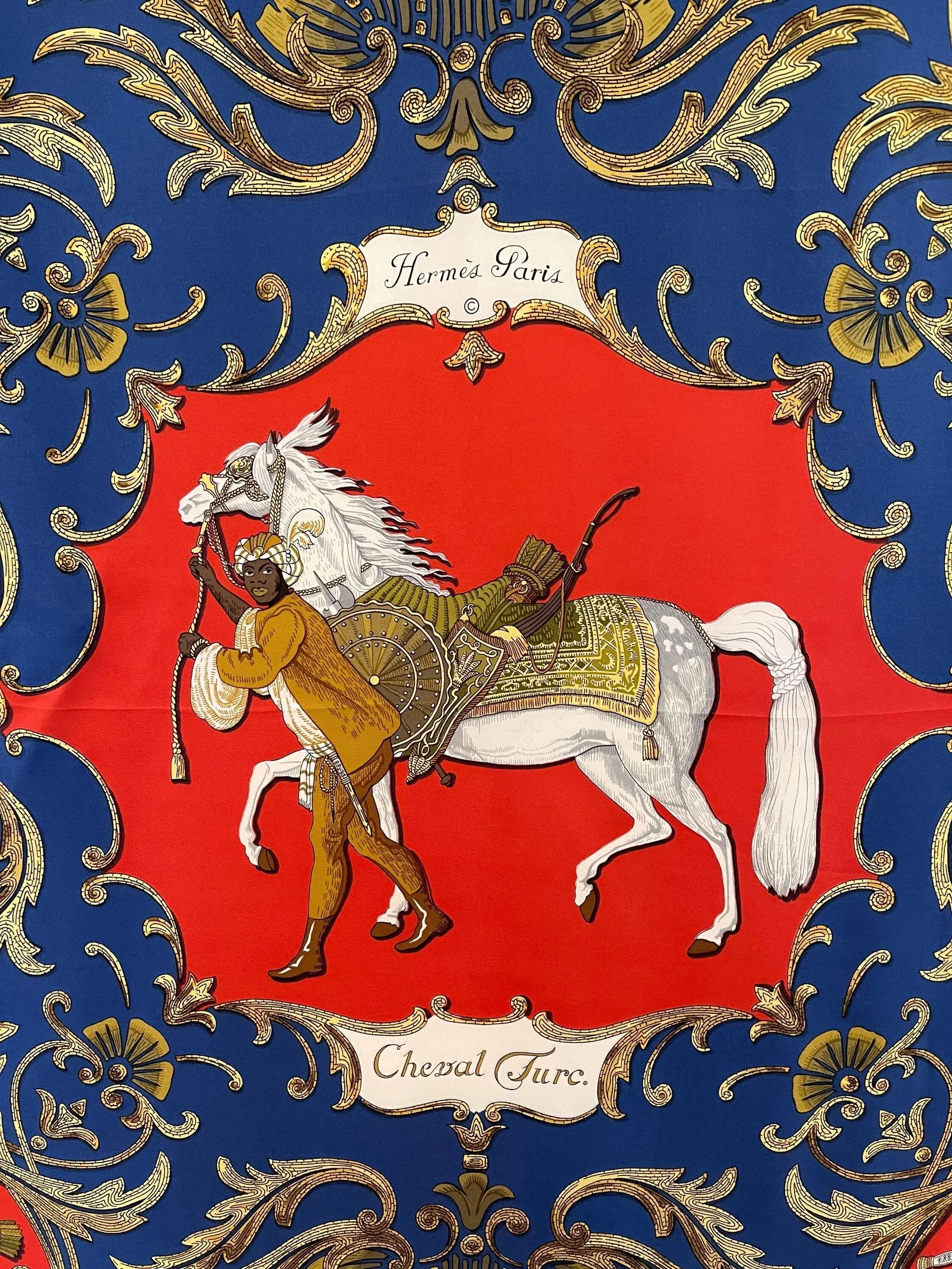 Hermès Cheval Turc Carré De Soie 1989 Christiane Vauzelles | Chairish