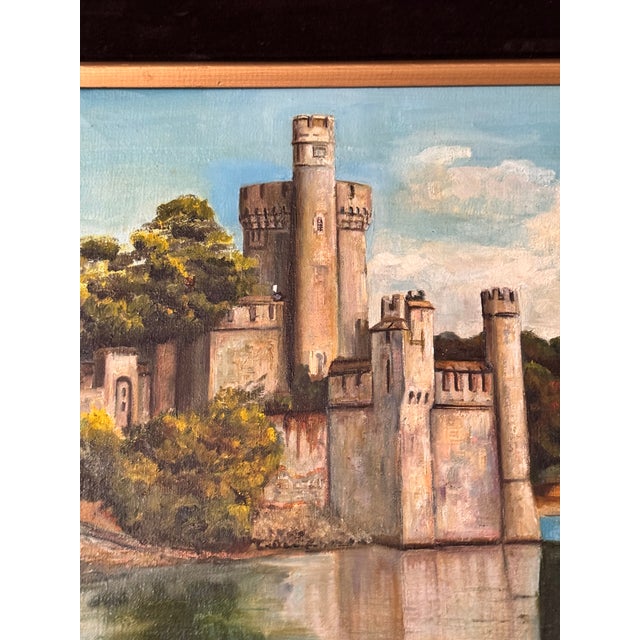 Made in Ireland 1969 Black Rock Castle Oil Painting For Sale - Image 13 of 15