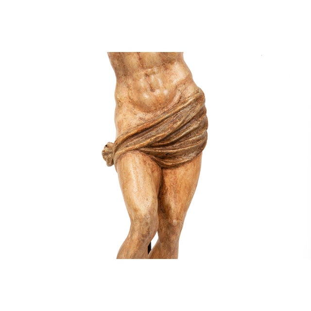 Spanish Polychromed Carved Corpus Christi Statue Sculpture, 18th/19th Century For Sale - Image 13 of 18
