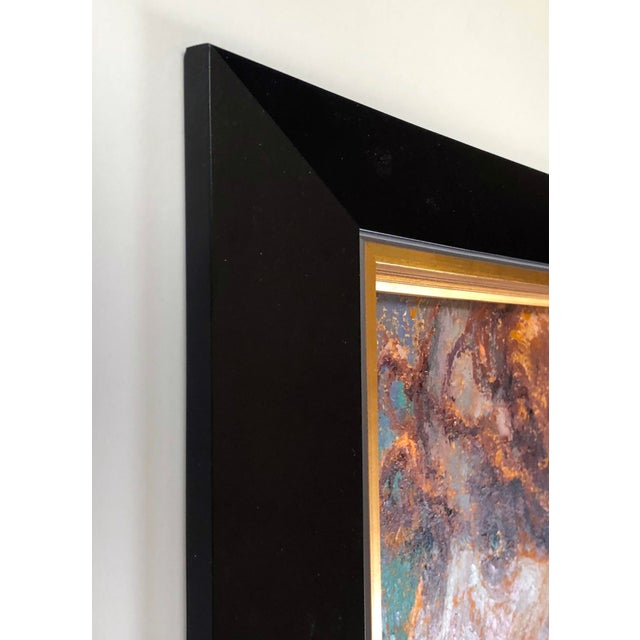 Contemporary Left Unsaid by Lisa Fricker | Oil on Iron Oxide Monoprint Mounted on Panel Portrait of a woman For Sale - Image 3 of 5