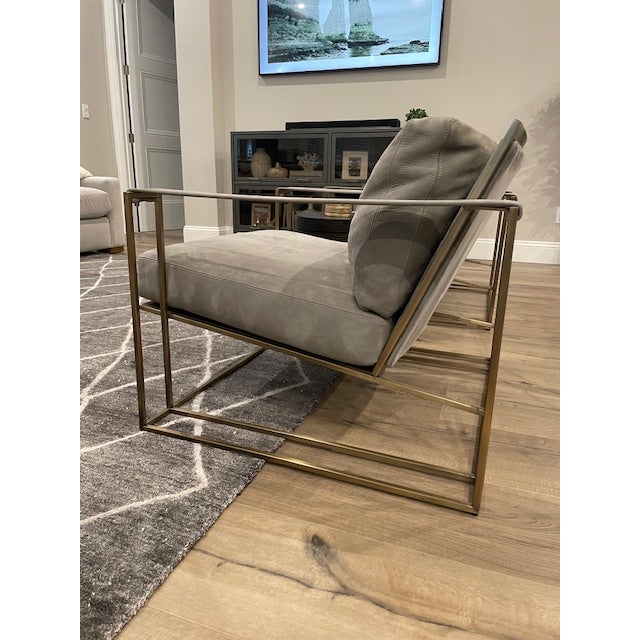 Metal Set of Two Milo Baughman for Restoration Hardware Chairs For Sale - Image 7 of 13