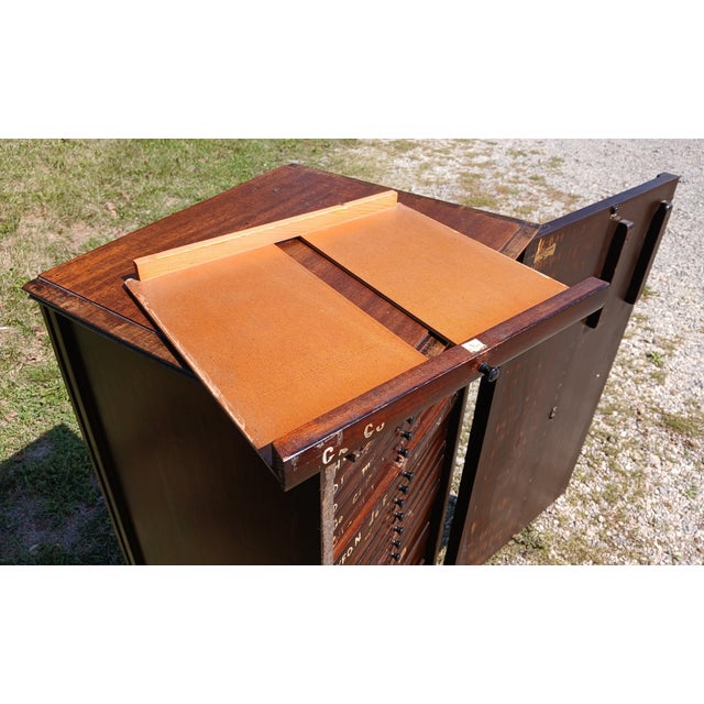 Antique Mahogany Sheet Music Cabinet Stradivara 1930s Era For Sale - Image 15 of 18