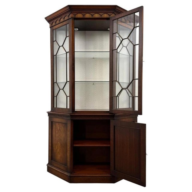 Antique English Mahogany Glazed Display Cabinet, 1900s For Sale - Image 3 of 11