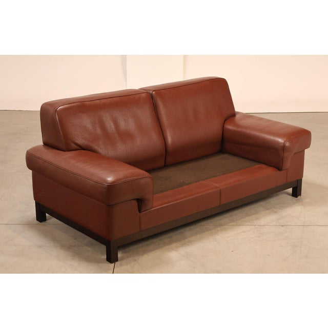 Formenti Italian Leather Loveseat For Sale - Image 15 of 18