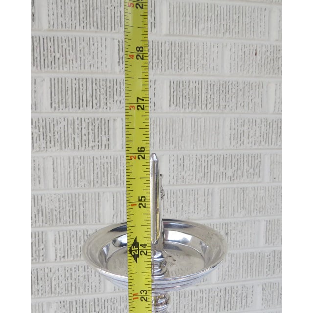 19th Century European Bronze Silver Plated Pricket Sticks Ball feet - A Pair For Sale - Image 4 of 13