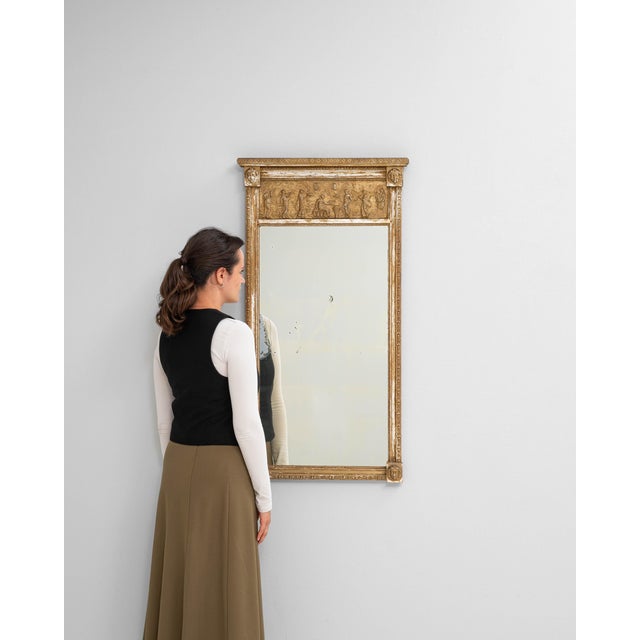 1900s French Wooden Mirror With Carved Figures For Sale - Image 17 of 18