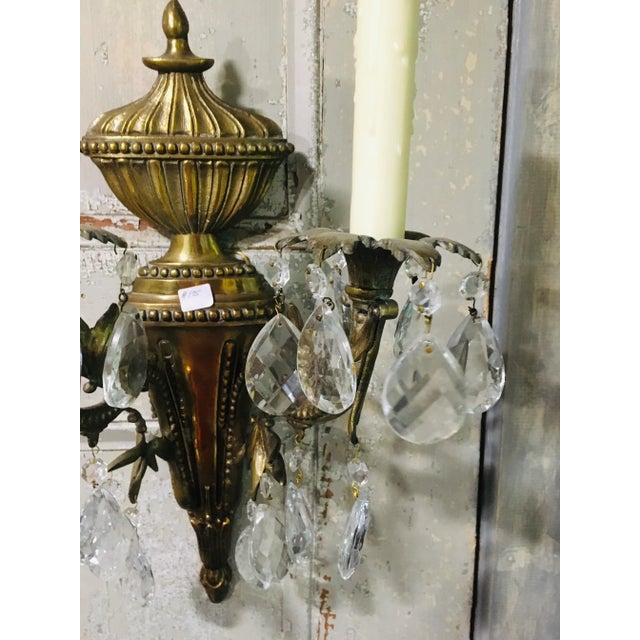 Metal Pair of 1940s French Bronze Sconces For Sale - Image 7 of 13