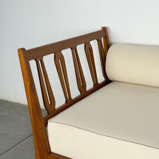 Cherrywood Daybed with Long Bolster by Gio Ponti for Italbed, 1950 For Sale - Image 11 of 12