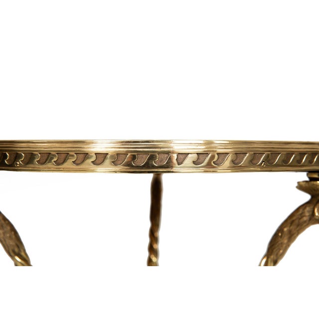 French Neoclassical Bronze "Rooster" Marble Side Table Gueridon For Sale - Image 16 of 16