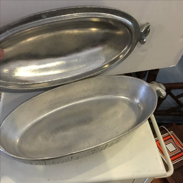 1970s Don Drumm Covered Aluminum Server For Sale - Image 5 of 7