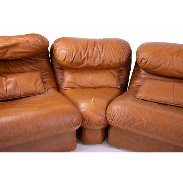 Brown Vintage Modular Sofa in the style of Vico Magistretti, 1970s, Set of 6 For Sale - Image 8 of 11