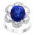 4.5 Carat Diffused Blue Sapphire and Diamond 18 Karat White Gold Cocktail Ring For Sale
