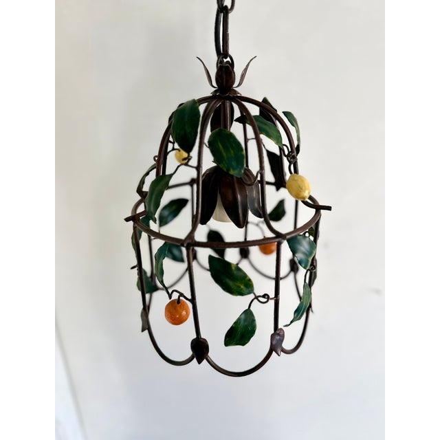 French Citrus Fruit Tole Cage Chandelier by J.P. Ryckaert, 1990s For Sale - Image 10 of 18
