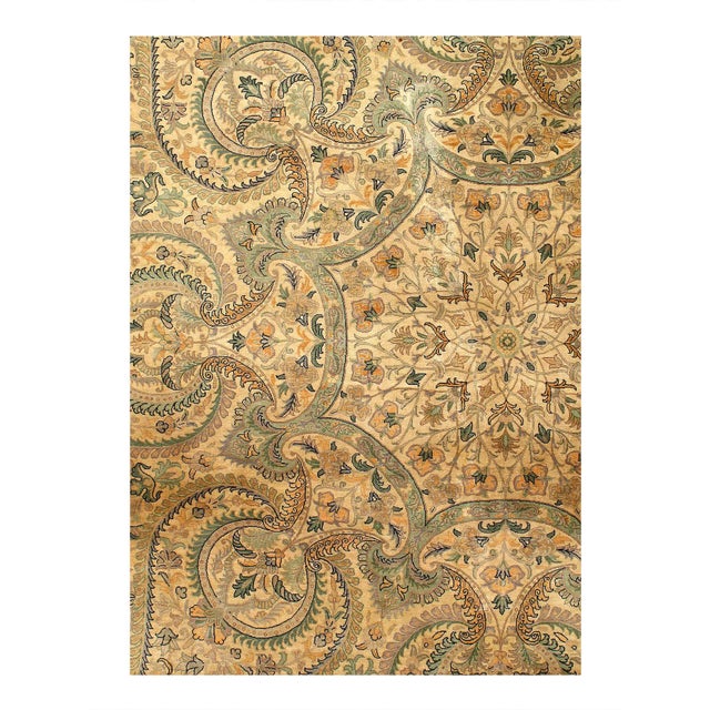Lamb's wool pile on a cotton foundation handmade and hand-knotted this rug has a dense, soft pile, and excellent quality,...