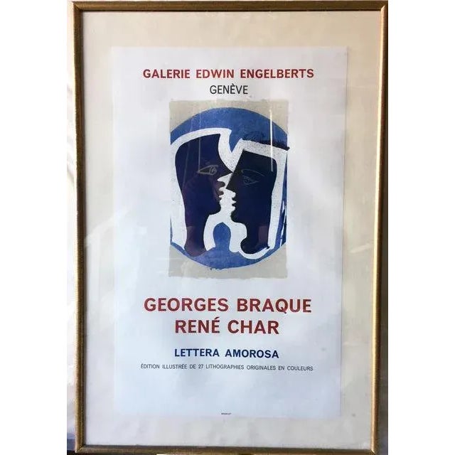 Georges Braque Rene Char, Lettera Amorosa, Galerie Edwin Engelberts, Geneve, an original period gallery exhibition poster...