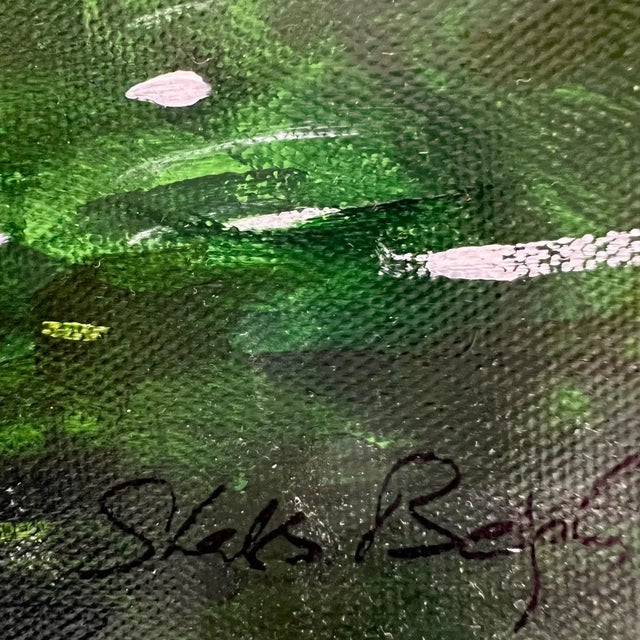 "Autumn in Giverny" Framed Contemporary Expressionist Style Landscape Acrylic Painting For Sale - Image 9 of 12