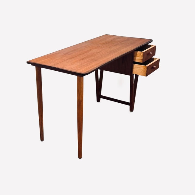Brown Danish Teak Writing Desk by E. W. Bach, 1960s For Sale - Image 8 of 18