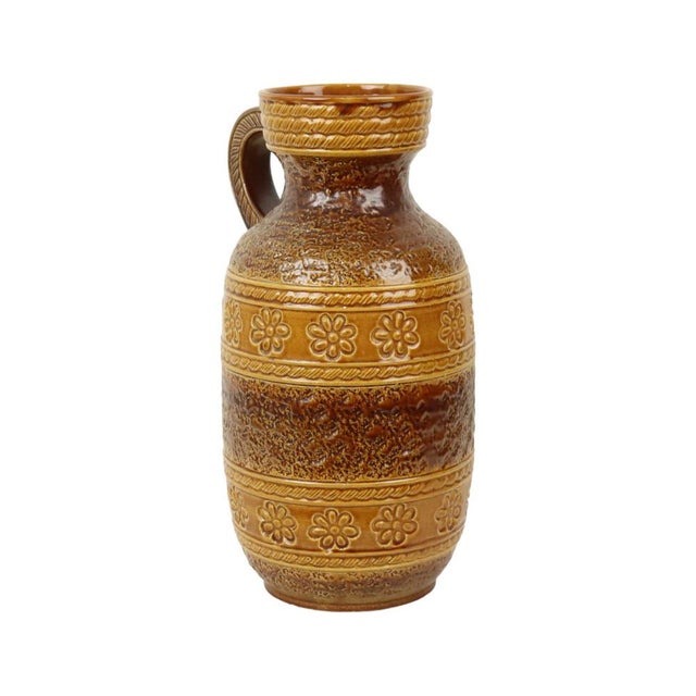 Ceramic Vintage West German Ceramic Floral Vase from Bay Keramik, 1960s For Sale - Image 7 of 10