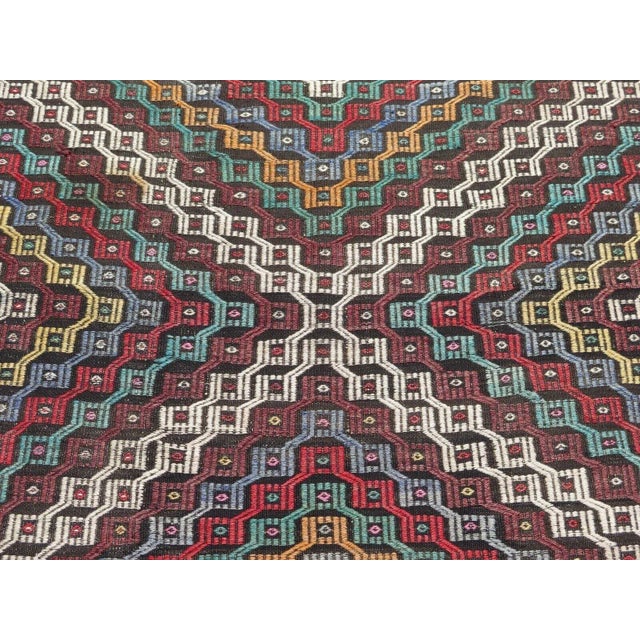 Brown 1960's Handmade Kilim Rug - 58" X 100" For Sale - Image 8 of 12