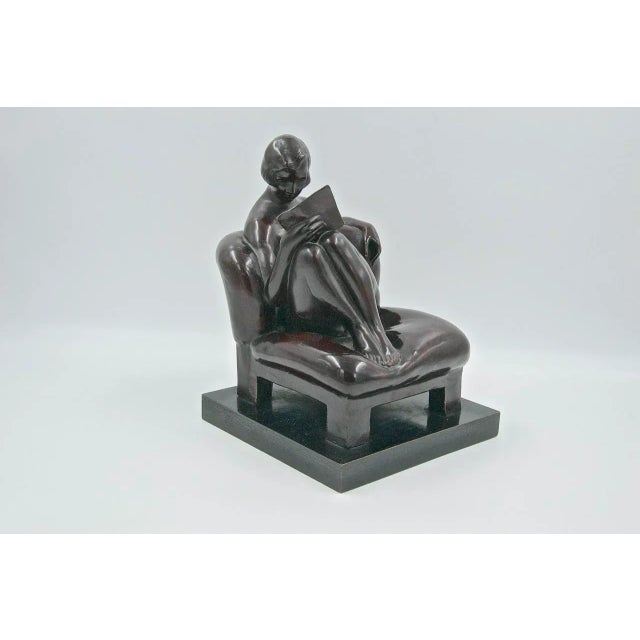 Guido Cacciapuoti, Reader, 1920s, Stoneware For Sale - Image 3 of 7