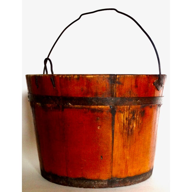 Antique American Staved Maple Sap Bucket For Sale - Image 6 of 14
