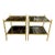 Pair of Jansen Manner Brass and Eglomise Glass Side Tables For Sale