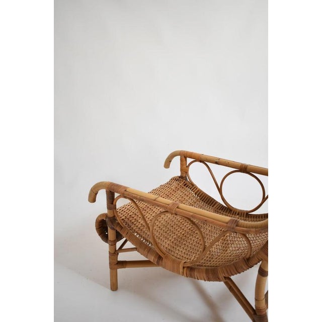 Vintage Lounge Chair in Rattan, 1950s For Sale - Image 4 of 6