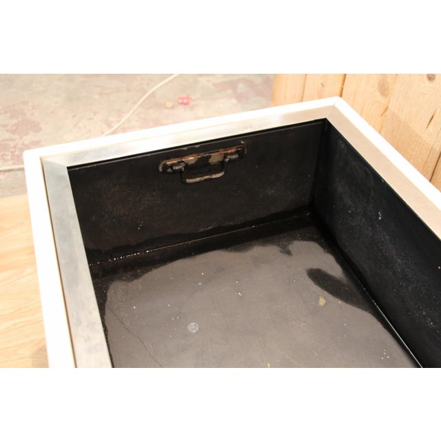 Large Planter in Marble and Brushed Steel, 1960s For Sale - Image 4 of 11