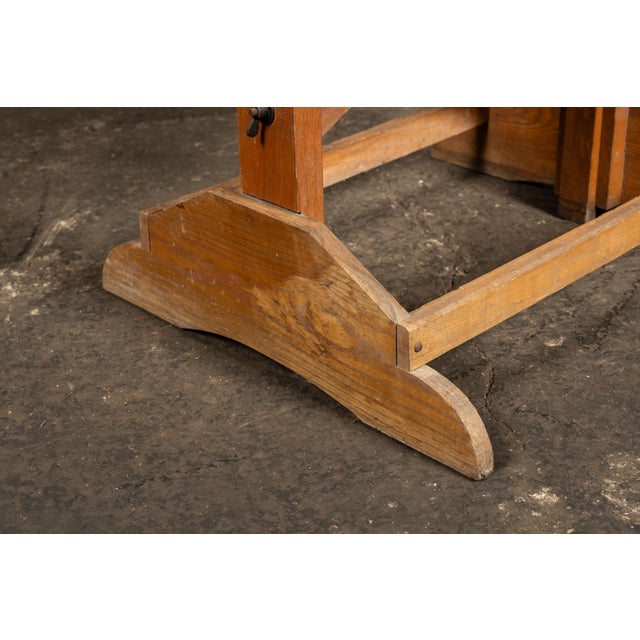Small Antique Adjustable Wooden Drafting Table For Sale - Image 9 of 13